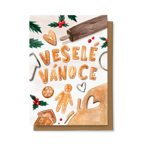 přání Veselé Vánoce - perníček